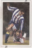 Mark Bright vs Alvin Martin West Ham Football Postcard