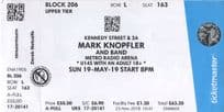 Mark Knopfler Dire Straits Newcastle Arena Unused £55 Live Ticket