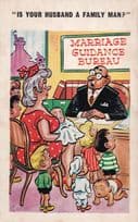 Marriage Guidance Bureau Family Husband Straying Comic Postcard