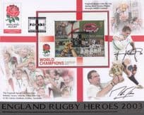 Martin Johnson MULTI LARGE Benham England Rugby World Cup Hand Signed FDC