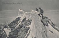 Matterhorn Switzerland Italy Mountain Climbing Climbers Summit Postcard