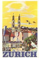 Max Hunziker Plakat Birds Zurich 1957 Switzerland Poster Postcard