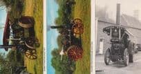McGiverns Fowler McLaren Garrett Tractor Steam Engine 3x Postcard