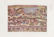 Medieval Embroidered Table Cover Fishing Gun Shooting Postcard