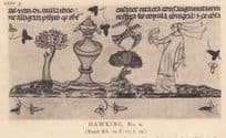 Medieval Nine Ten Pin Bowling Antique Sport Rare Old Skittles Postcard