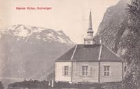 Merok Kirke Geiranger Norway Mint Old Postcard