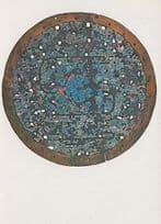 Mexican Turqouise Plaque Shell Mosaic African Rare Primitive Art Postcard