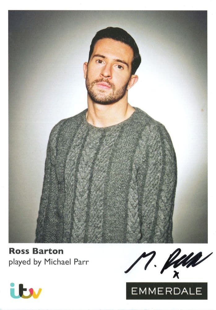 Michael Parr As Ross Barton Emmerdale Rare Hand Signed Cast Photo Michael Parr As Ross Barton Emmerdale Rare Hand Signed Cast Photo