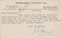 Middlesex County Football Club FA Association Visitors 1955 Postcard