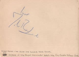Mike Reid Hand Signed Autograph Jangle Rock at Lancaster Hotel