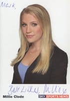 Millie Clode Sky Sports Presenter Hand Signed Card Photo
