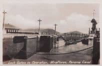 Minaflores Lima Lock Harbour Gates Panama Canal Chile Peru RPC Postcard