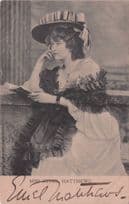 Miss Ethel Matthews Edwardian Actress Old Hand Signed Photo Postcard