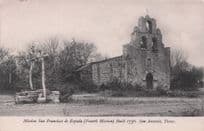 Mission San Fransisco De Espada Built 1730 Texas USA Old Postcard