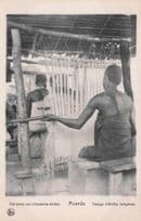 Moanda Belgium Congo D'Etoffes Tissage Indigenes Old Postcard