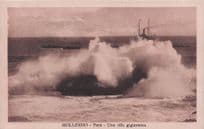 Mollendo Peru Chile Disaster Wave Sea Ship Old Postcard