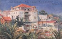 Mont Estoril Riviere De Portugal Grand Hotel Painting Old Postcard