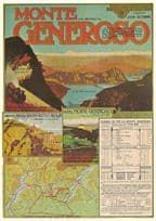 Monte Generoso Chemin De Fer 1895 Timetable Switzerland Poster Postcard