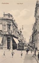 Montevideo Aduana Tram at Calle Rincon Old Transport Postcard