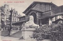 Montraux Switzerland Markets Le Grand Marche Old Postcard