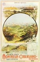 Montreux Oberland Bernois Fer Electrique 1900s Railway Swiss Postcard
