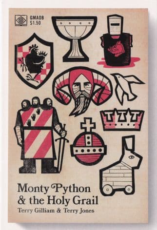 Monty Python & The Holy Grail Film Movie As Rare Old Book Cover Postcard