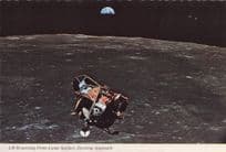 Moon Landing Lunar Module Returning NASA Space Travel Postcard