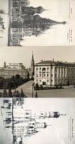 Moscow Kremlin Horse & Cart Transport 3x Old Russian Postcard s