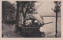 Mother Holding Child in Boat Presso Locarno Switzerland Old Postcard