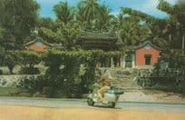 Motorbike at Snake Temple Penang Georgetown China Vintage Postcard