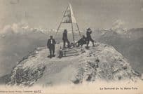 Mountaineers Reaching Summit Of Bella Tola Mountain Swiss Old Postcard
