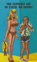 Mr Brown Peeping Tom Comic Humour Postcard