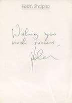 Much Success From Helen Shapiro Official Hand Signed Headed Paper