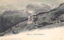 Murren Hotel Alpenruh Antique Switzerland Postcard