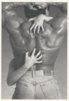 Muscle Man Strongman Love Embrace Gay LGBT Interest Postcard