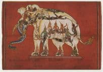 Mythical Antique Thailand Elephant London Library Museum Postcard