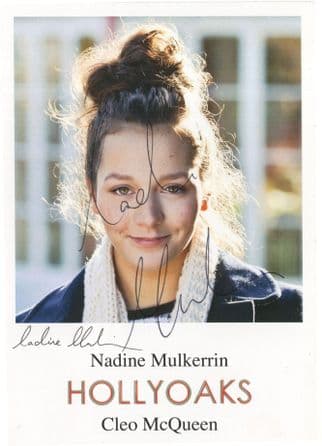 Nadine Mulkerrin as Cleo Hollyoaks DOUBLE Hand Signed Cast Photo