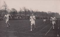 Named Athlete Winning 200m Athletics Race Old RPC Postcard