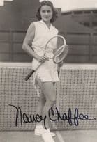 Nancy Chaffee 1950s American Ladies Tennis Vintage Hand Signed Photo