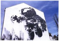 NASA Astronaut Spaceman German Street Art Graffiti Painting Postcard