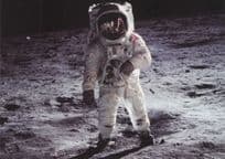 NASA First Animal Woman Man Satellite In Space Photo Postcard