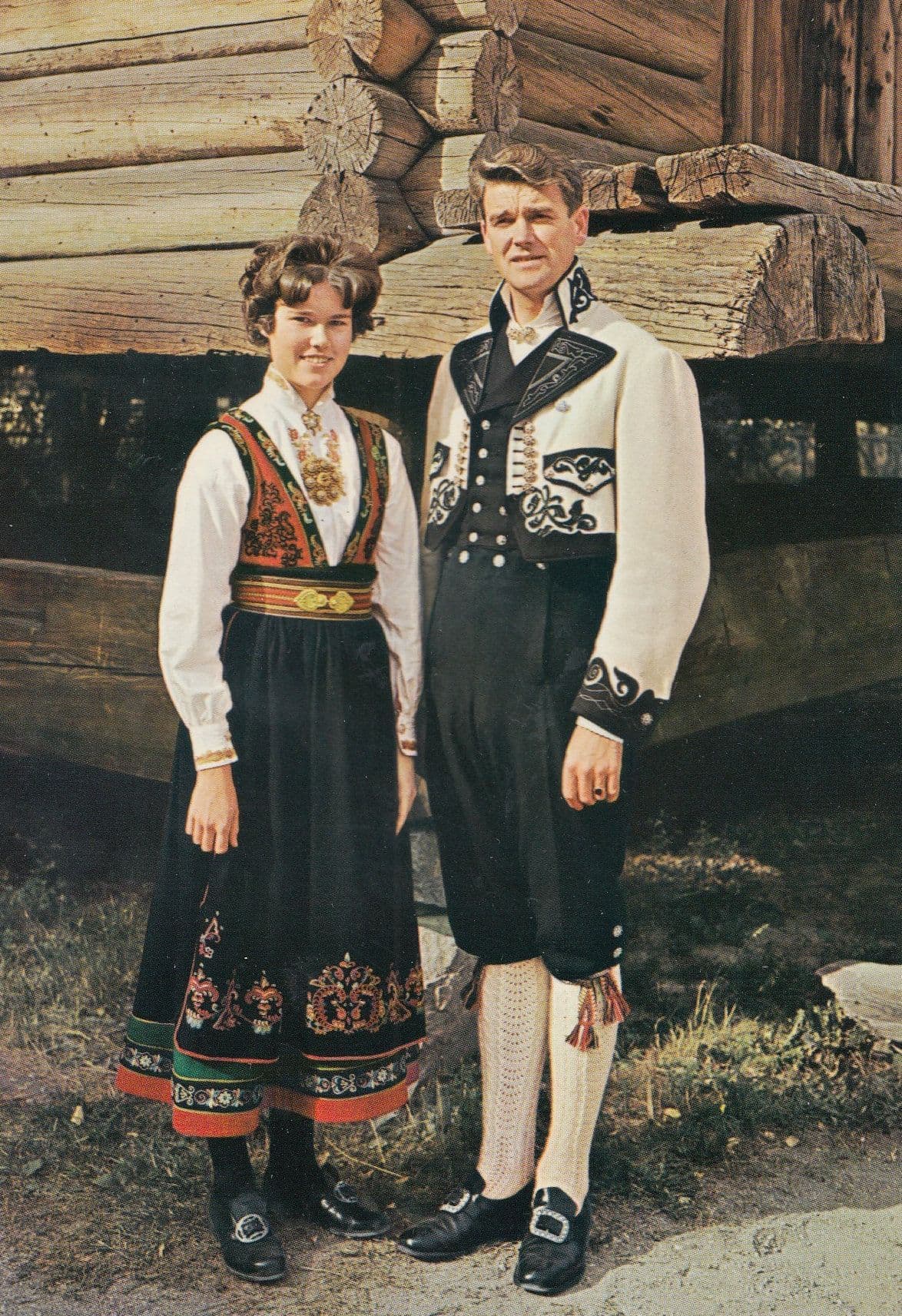 National Costume For East Telemark Norge Norway Vintage Fashion Postcard