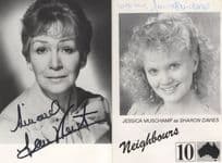 Neighbours Jessica Muschamp & Unidentified 2x Hand Signed Photo s