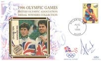 Neil Broad Tim Henman Olympics Double Hand Signed Tennis 1996 FDC