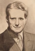 Nelson Eddy Hollywood Film Actor Vintage Rare Old Hand Art Drawing