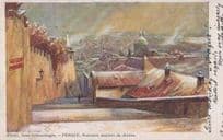 Neue Chateaux Escaliers De Prag Schlossstiegen Prague Antique Postcard