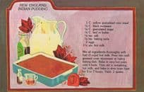 New England Indian Pudding Recipe Cookery Rare Postcard