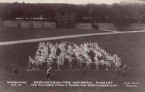 Newcastle Pageant Children Form A Tower Vintage Real Photo Postcard
