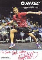 Nick Matthew Mens Squash Champion Hand Signed Card Photo
