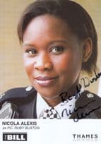 Nicola Alexis as PC Ruby Buxton in ITV The Bill Hand Signed Cast Card Photo